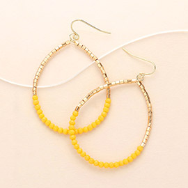 Faceted Beaded Open Teardrop Dangle Earrings