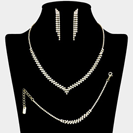 Rhinestone Paved Jewelry Set