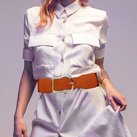 Metal Buckle Pointed Elastic Belt