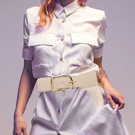 Metal Buckle Pointed Elastic Belt