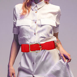 Metal Buckle Pointed Elastic Belt