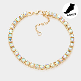 Round Stone Link Evening Anklet