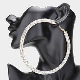 Oversized Bling Studded Hoop Earrings