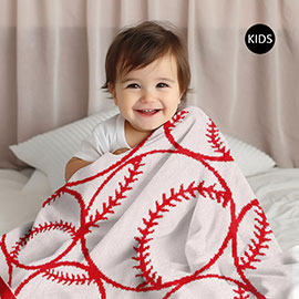 Baseball Patterned Reversible Kids Throw Blanket