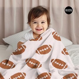 Football Patterned Reversible Kids Throw Blanket