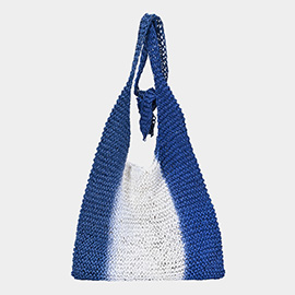 Ombre Raffia Hobo Shoulder Bag