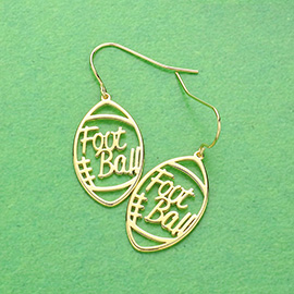 Brass Metal Wire Football Dangle Earrings