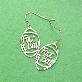 Brass Metal Wire Football Dangle Earrings