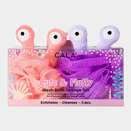 2PCS - Alien Mesh Bath Sponge Set