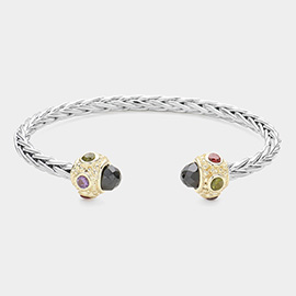 CZ Stone Tip Cuff Bracelet