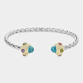 CZ Stone Tip Cuff Bracelet