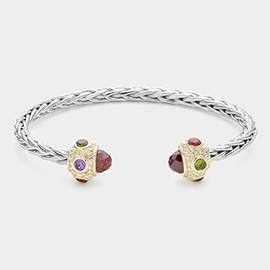 CZ Stone Tip Cuff Bracelet