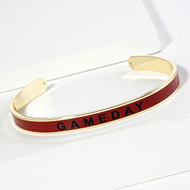 Gold Dipped GAMEDAY Message Enamel Cuff Bracelet