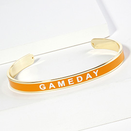 Gold Dipped GAMEDAY Message Enamel Cuff Bracelet