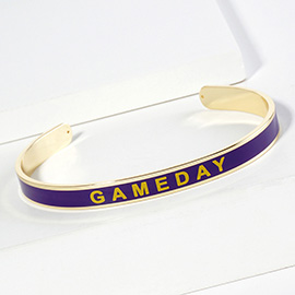 Gold Dipped GAMEDAY Message Enamel Cuff Bracelet