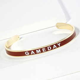 Gold Dipped GAMEDAY Message Enamel Cuff Bracelet