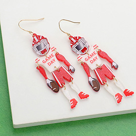 Resin GAME DAY Football Player Dangle Earrings