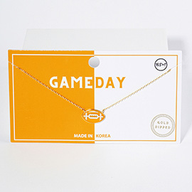 Gold Dipped Gameday Enamel Football Pendant Necklace