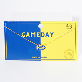 Gold Dipped Gameday Enamel Football Pendant Necklace