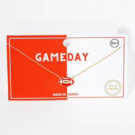 Gold Dipped Gameday Enamel Football Pendant Necklace