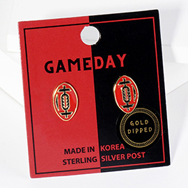 Gold Dipped GAMEDAY Football Stud Earrings