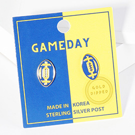 Gold Dipped GAMEDAY Football Stud Earrings