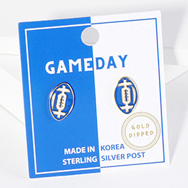 Gold Dipped GAMEDAY Football Stud Earrings