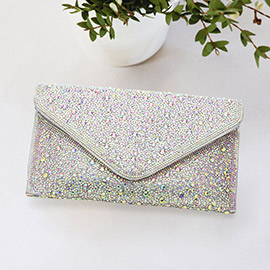 Bling Studded Envelop Evening Clutch Bag / Crossbody Bag