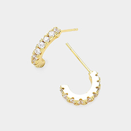 CZ Stone Paved Mini Hoop Earrings