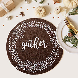 Gather Message Printed Round Placemat