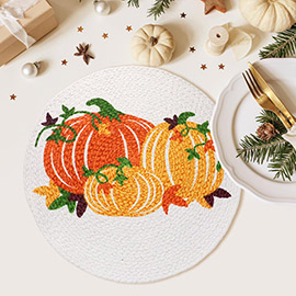 Pumpkin Printed Round Placemat