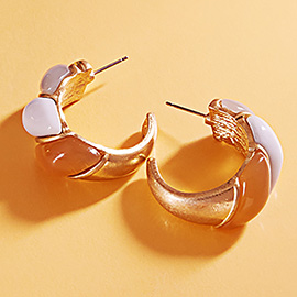 Resin Twisted Hoop Earrings