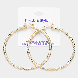 Gold Dipped Textured Aluminum Hoop Earrings