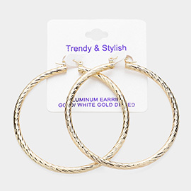 Gold Dipped Textured Aluminum Hoop Earrings