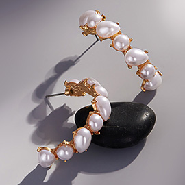 Pearl Hoop Earrings