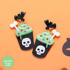 GLOW IN THE DARK Halloween Drink Dangle Earrings