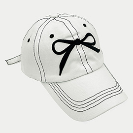 Embroidered Big Bow Baseball Cap