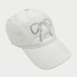 Bling Stone Studded Big Bow Baseball Cap