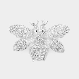 Rhinestone Embellished Honey Bee Pin Brooch