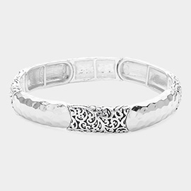 Metal Filigree Pointed Stretch Bracelet