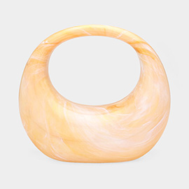 Marbled Acrylic Crescent Hand Bag