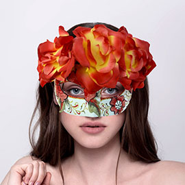 Flower Petal Embroiderd Masquerade Mask