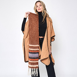 Multi Stripe Cozy Scarf with Fringe