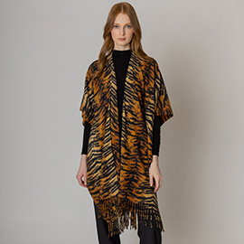 Tiger Print Kimono Poncho