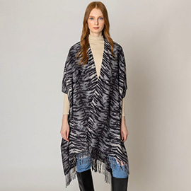 Tiger Print Kimono Poncho