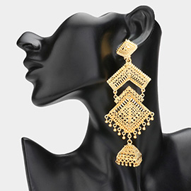 Oversized Abstract Metal Jhumka Dangle Earrings