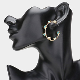 Quatrefoil Pointed Hoop Earrings