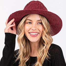 Chenille Pattern Fedora Hat with Braided Band