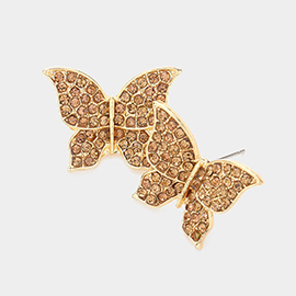 Stone Paved Butterfly Evening Earrings