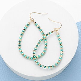 Faceted Beaded Open Teardrop Dangle Earrings